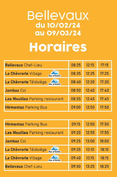 free shuttle schedule bellevaux