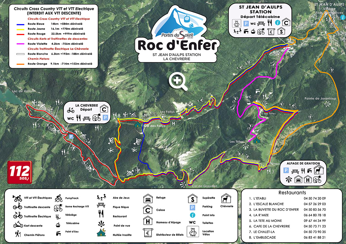summer slopes map Roc d'Enfer